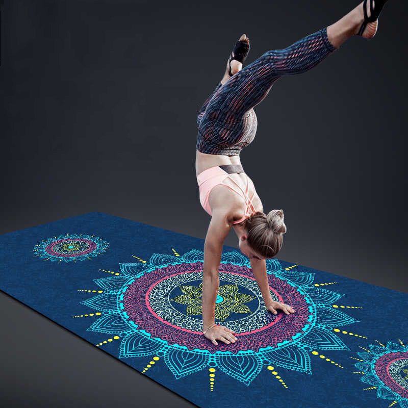 Rubber non-slip yoga mat for home workouts
