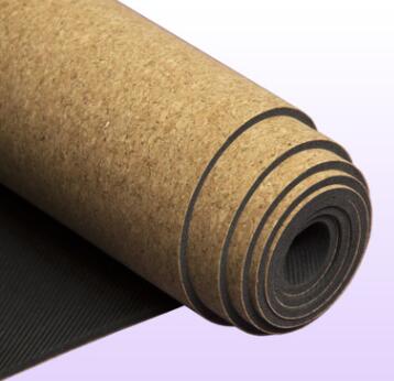 5mm Cork Yoga Mat with natural cork surface